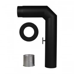 Rauchrohrset 90° Zweimal Abgewinkelt 150mm Ø Wandrosette Mauermufffefe