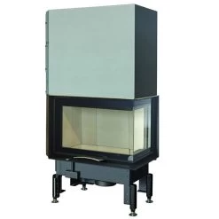 Eck-Kamineinsatz 63x40x42S Rechts Verglaste Hebetür 8kW DIBT