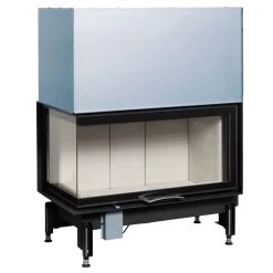 Eck-Kamineinsatz 89x49x45S Links Verglaste Hebetür 12kW