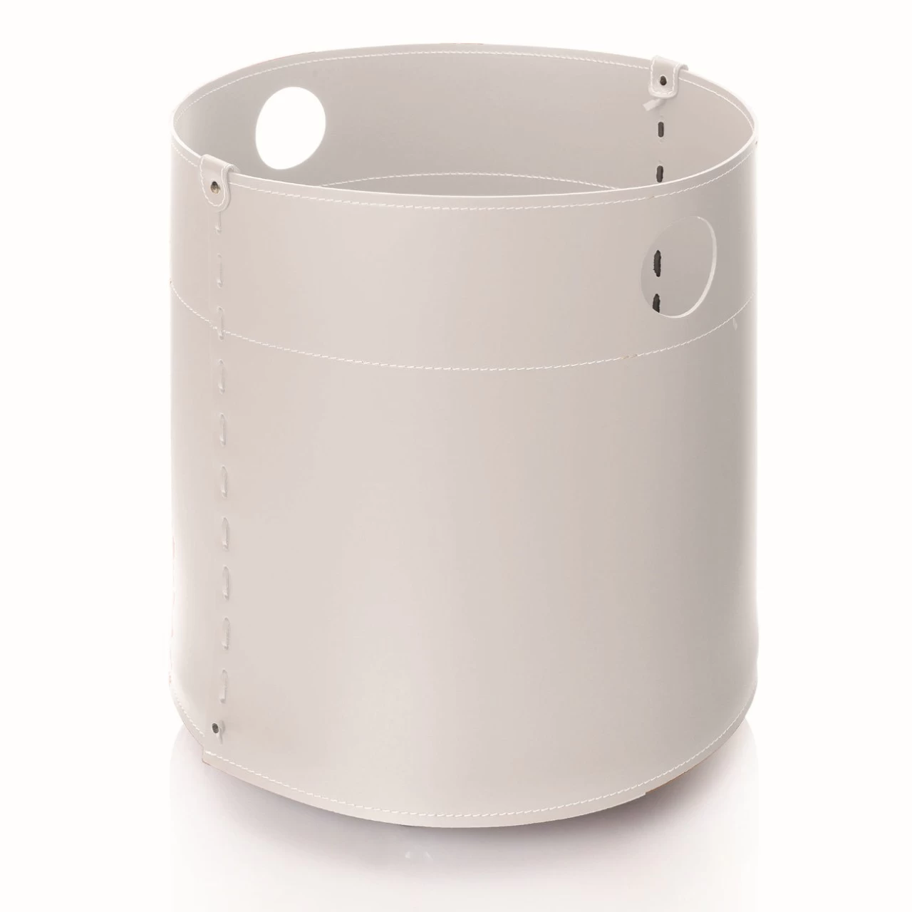 Giro Designer Holzkorb Weiß Aus Regeneriertem Leder Mit Rollen