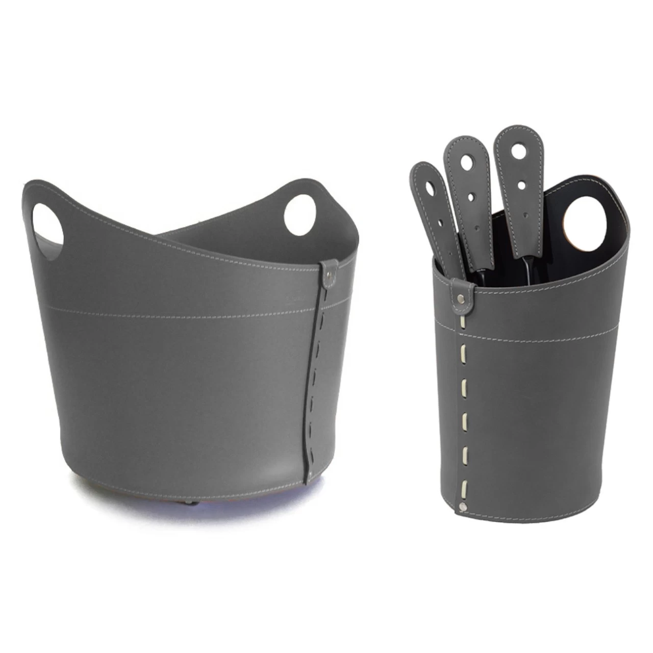 Incad Designer Kaminbesteckset Und Holzkorb Anthrazit