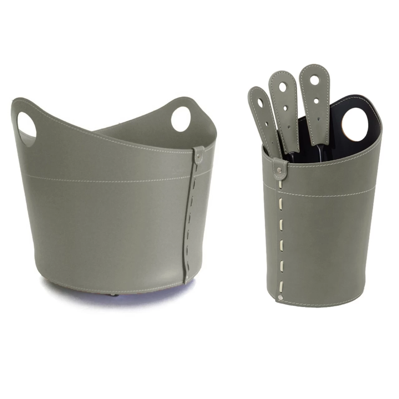 Incad Designer Kaminbesteckset Und Holzkorb Taupe