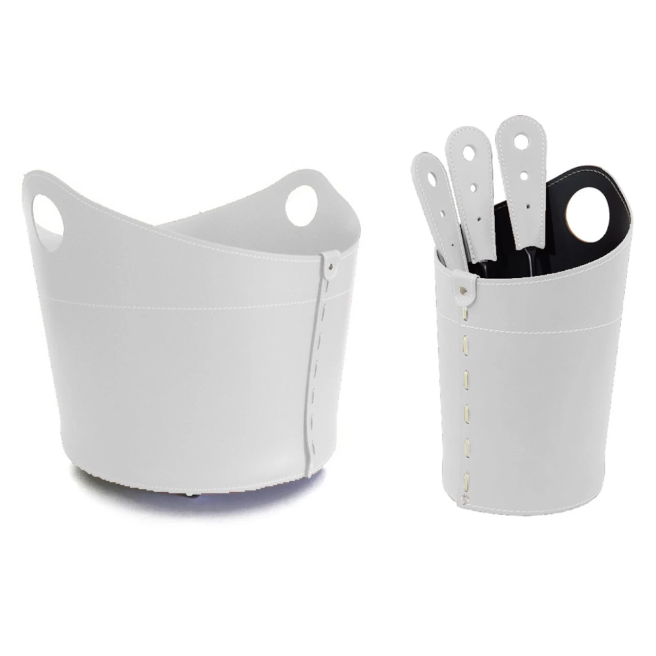 Incad Designer Kaminbesteckset Und Holzkorb Weiss