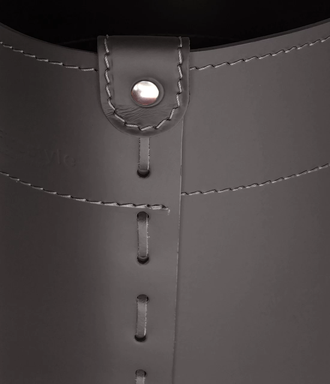 Nicad Designer Kaminbesteckset Und Holzkorb Dunkel Braun – Bild 3