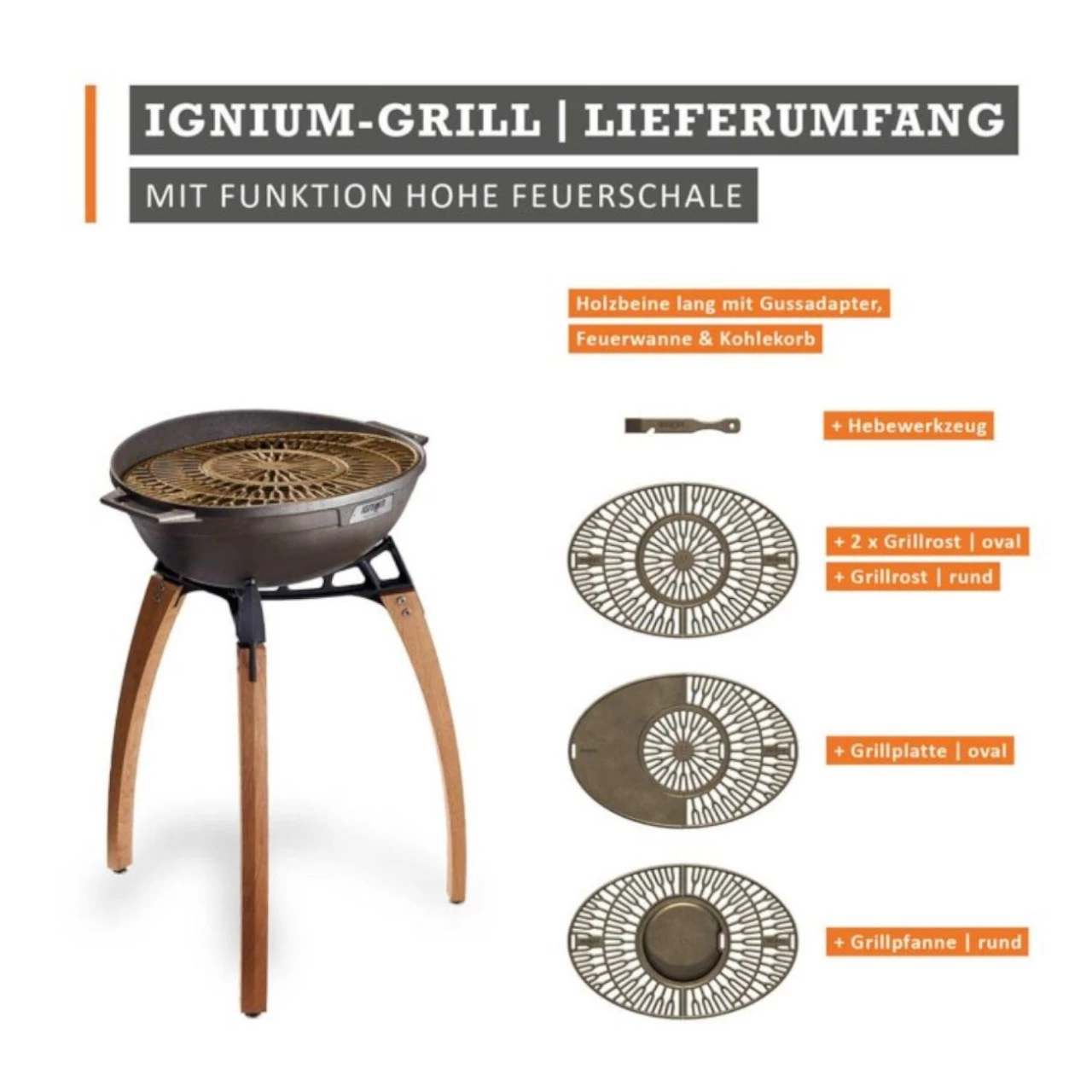 TARAN Gourmet Design Grill Und Feuerschale Aus Gusseisen – Bild 5