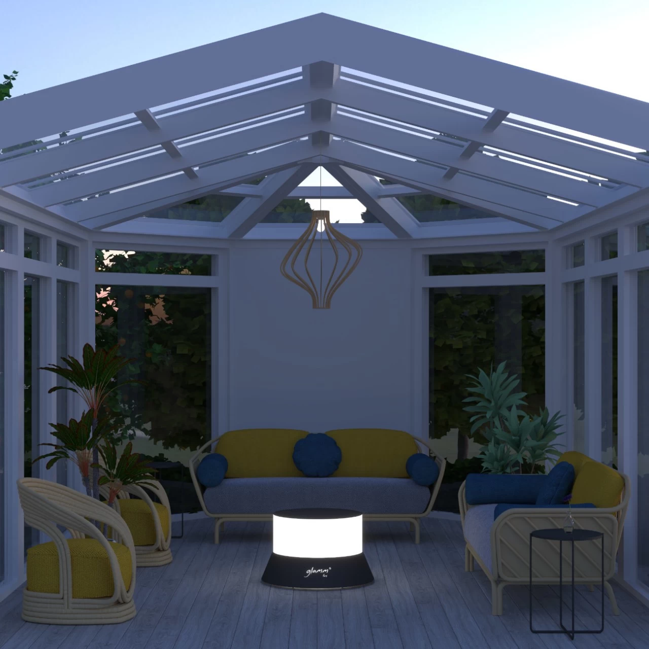 Alba Small Gaskamin Quarzglas Feuerschale Gartenkamin – Bild 12