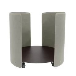 Aleya Designer Holzkorb Taupe Aus Stahl Und Leder Mit Rollen