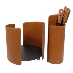 Alycad Designer Kaminbesteckset Und Holzkorb Braun