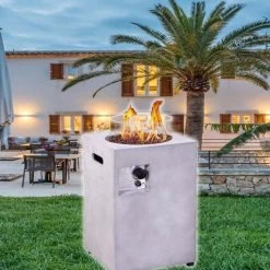 Column 40 Gaskamin Außenkamin Betonoptik