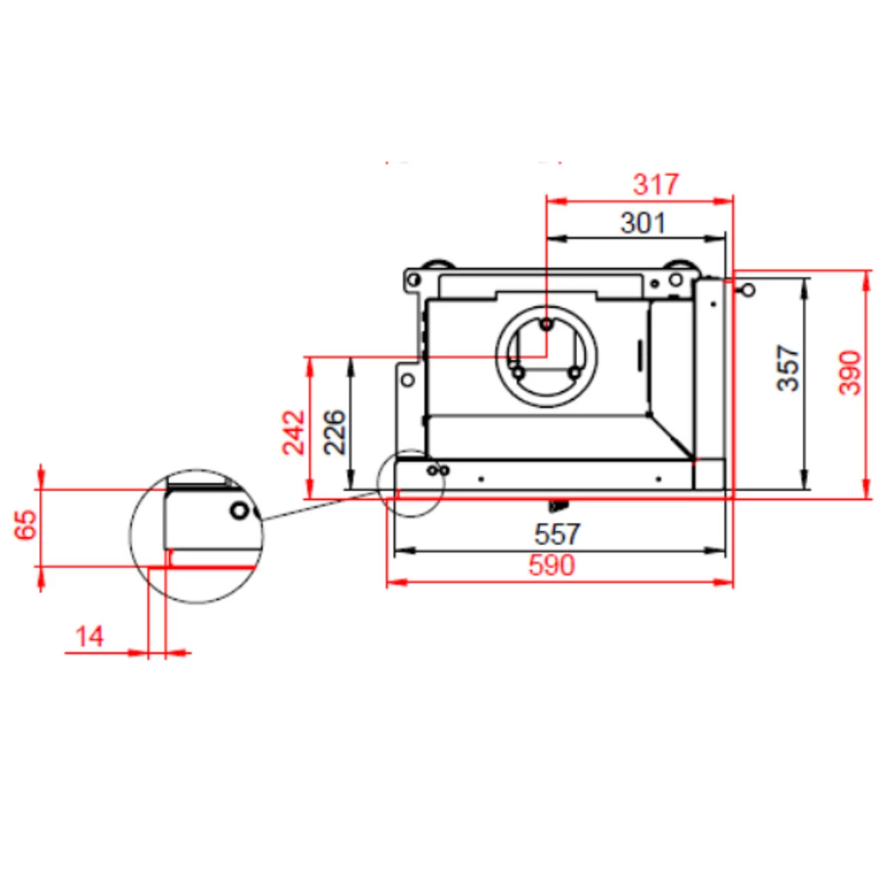 Feel 6CP Eckkamineinsatz Rechts 5kW Für Niedrigenergiehäuser – Bild 3