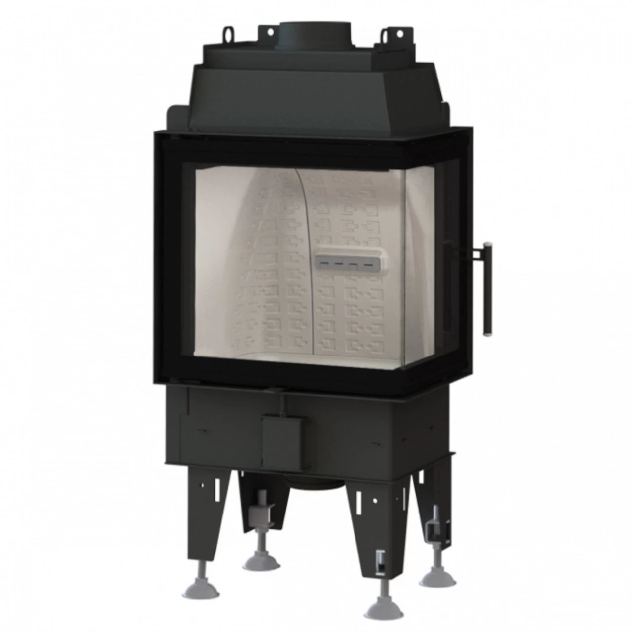 Feel 6CP Eckkamineinsatz Rechts 5kW Für Niedrigenergiehäuser