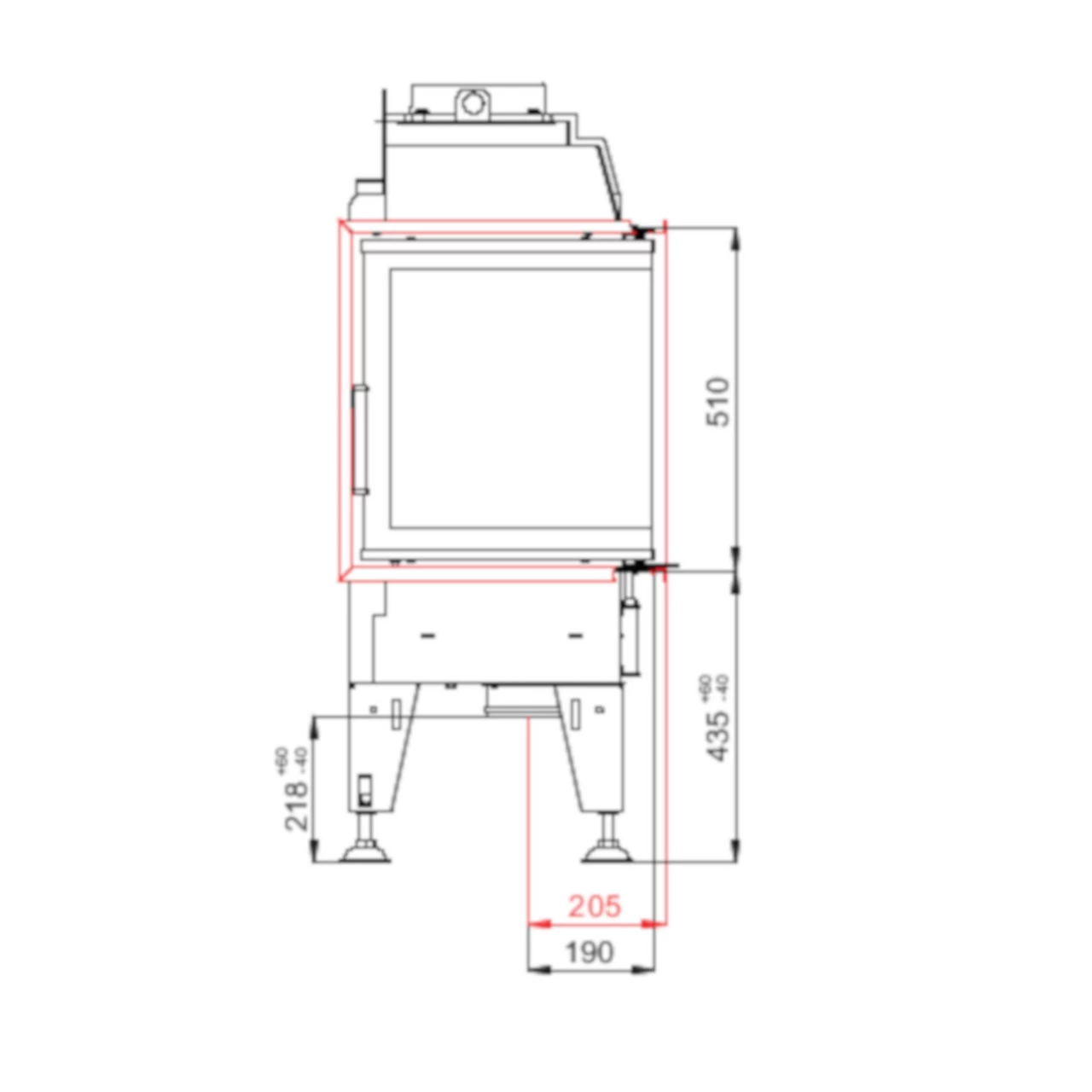 Therm 8CL Eck-Kamineinsatz Links 8kW Schwenktür – Bild 3