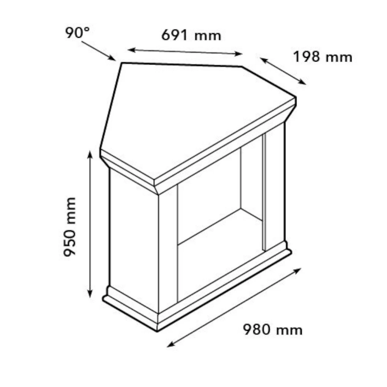 Cadiz Corner Bioethanol Kamin Naturstein Weiß – Bild 5