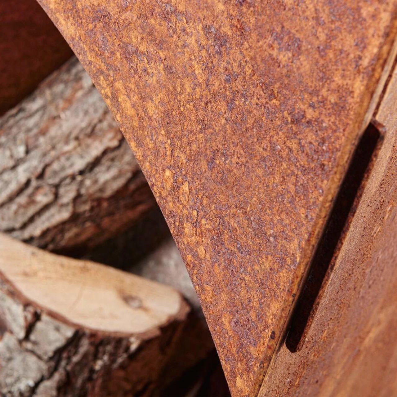 Delta Pyramide Gartenkamin Cortenstahl – Bild 4