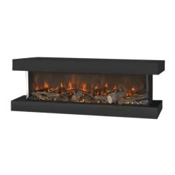 Disegno 3D S90 LED Elektrischer Wandkamin Schwarz