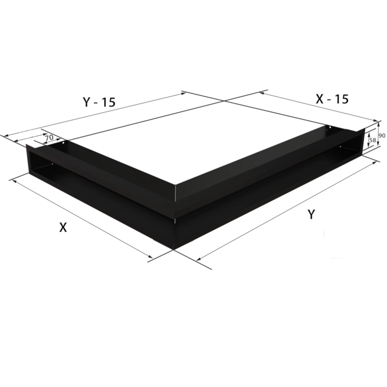 Eckluftleiste LUFT Links 80x40 Cm Graphit – Bild 7