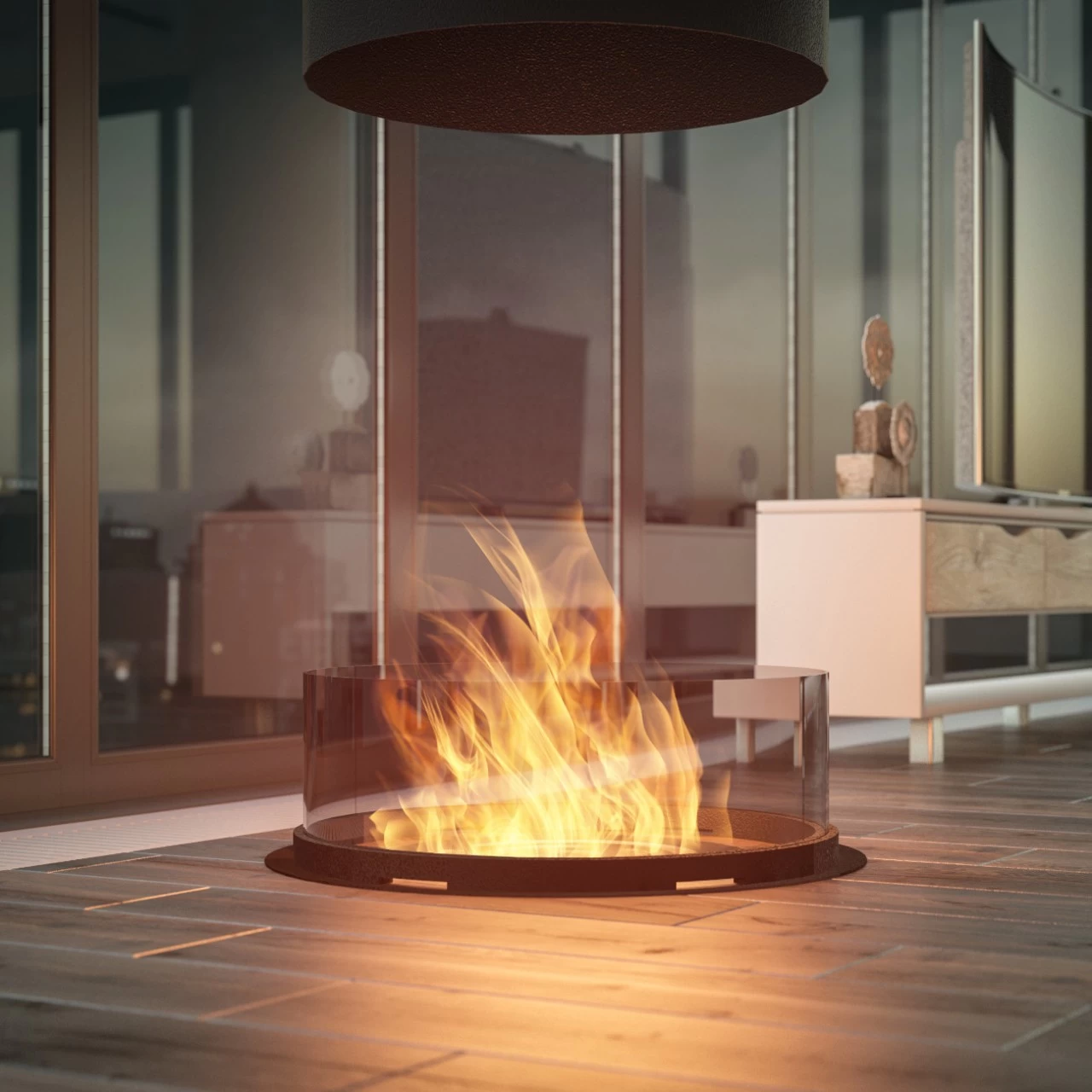 Inround Designer Ethanolkamin Zur Deckenmontage – Bild 6