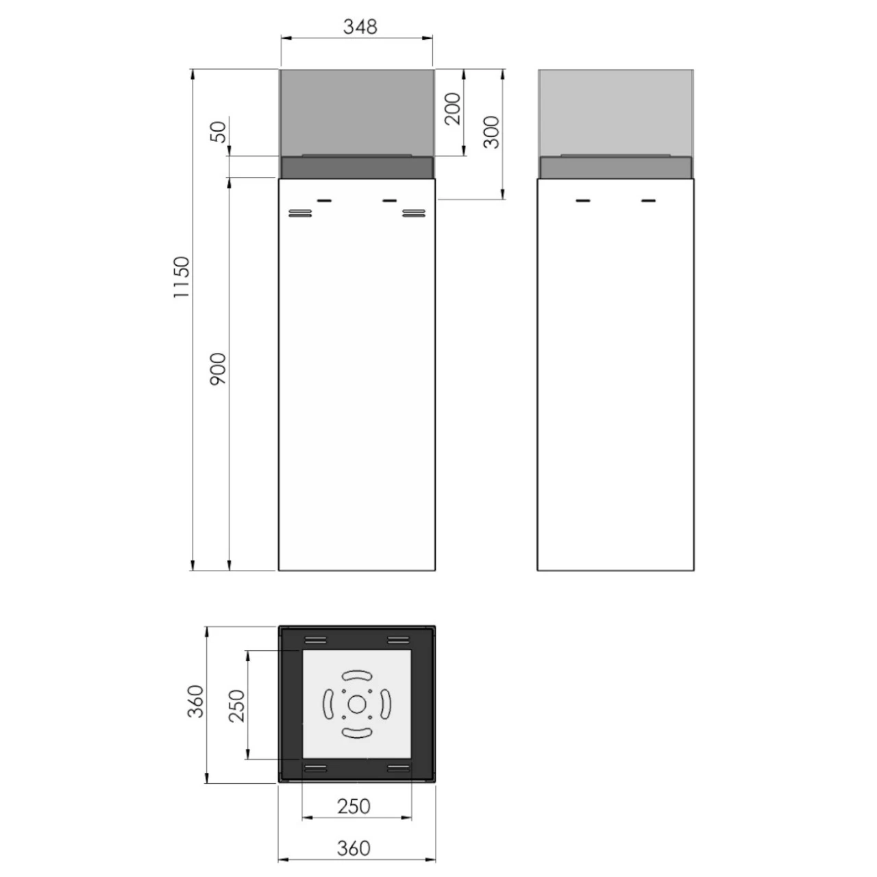 Instand 1150 Schwarz Ethanolkamin Feuersäule – Bild 6