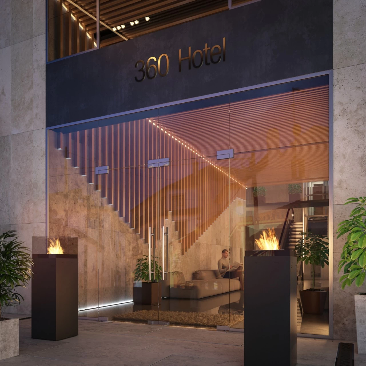 Instand 1150 Schwarz Ethanolkamin Feuersäule – Bild 2