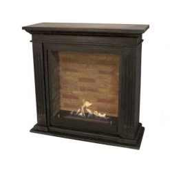 Cadiz Bioethanol Kamin Naturstein Schwarz Mit Steindekor