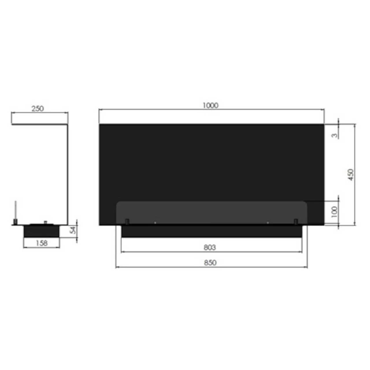 INSIDE C1000 Panorama Ethanolkamin Einbaukassette – Bild 12