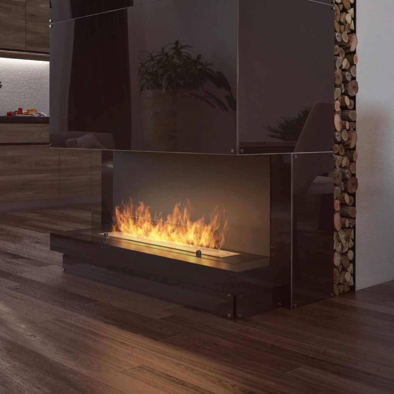 INSIDE C1000 Panorama Ethanolkamin Einbaukassette – Bild 7