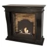 Kreta Mini Bioethanol Kamin Naturstein Schwarz Mit Steindekor Und Medaillon