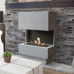 Nuoro Bioethanol Kamin Betonlook Mit Keramikbrenner