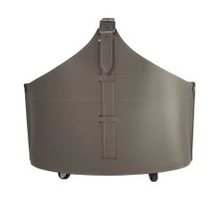 Designer Holzkorb Fabia Taupe Aus Regeneriertem Leder Mit Rollen