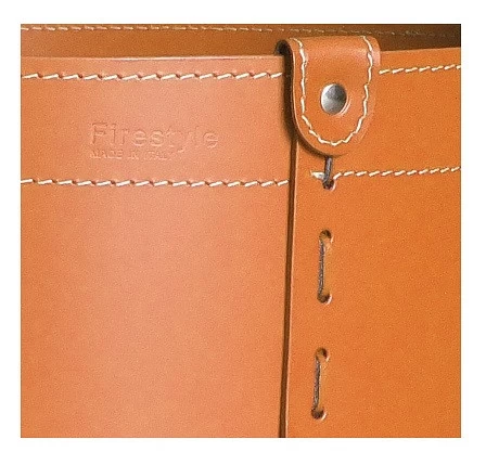 Designer Holzkorb Tonda Braun Aus Regeneriertem Leder Mit Rollen – Bild 4