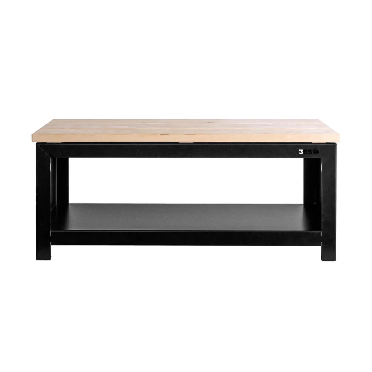 Gartenbank 100 Cm Mit Holzlager In Schwarz – Bild 2