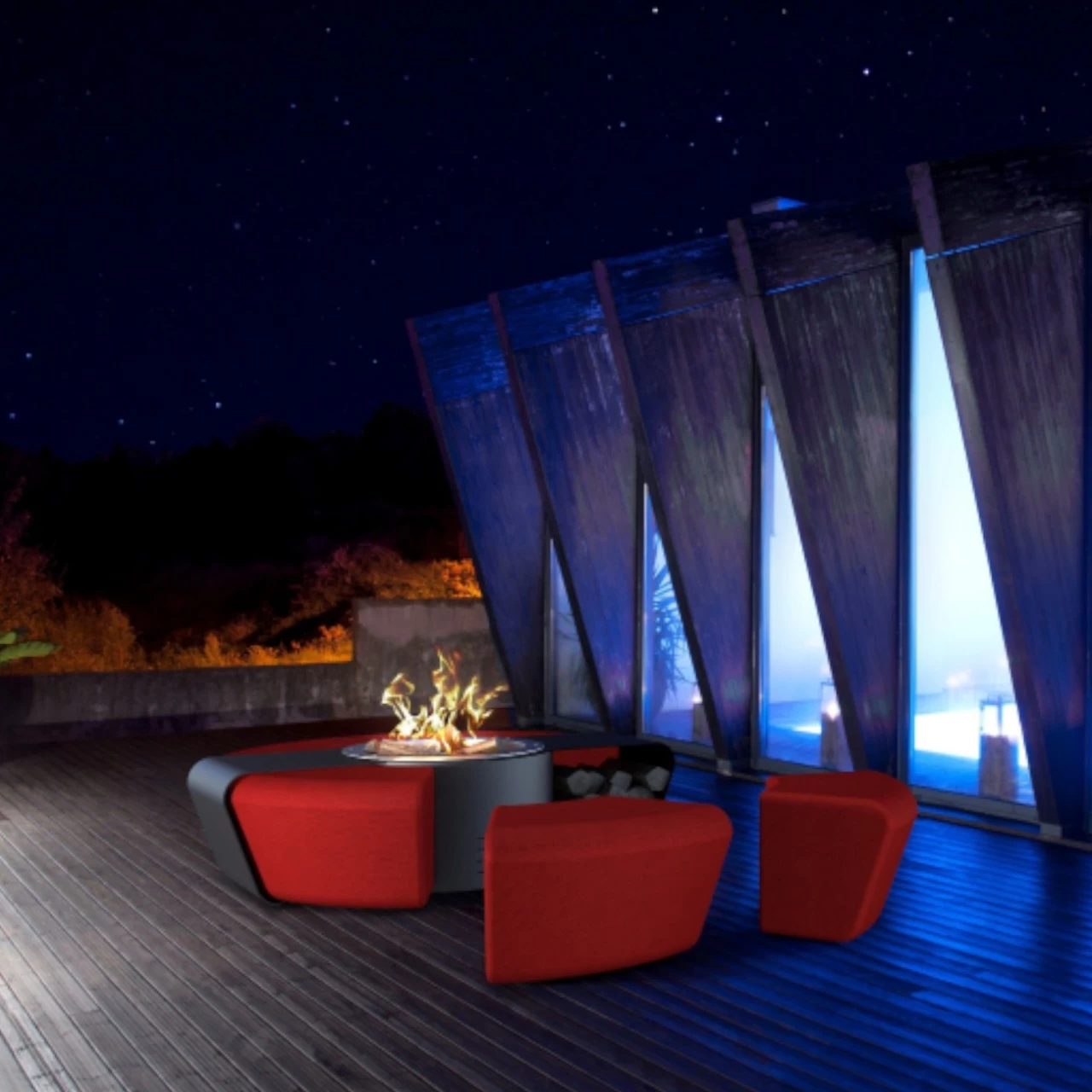 Circus Designer Feuerschale Gartenkamin Mit Sitzgruppe Optionaler Grill – Bild 9