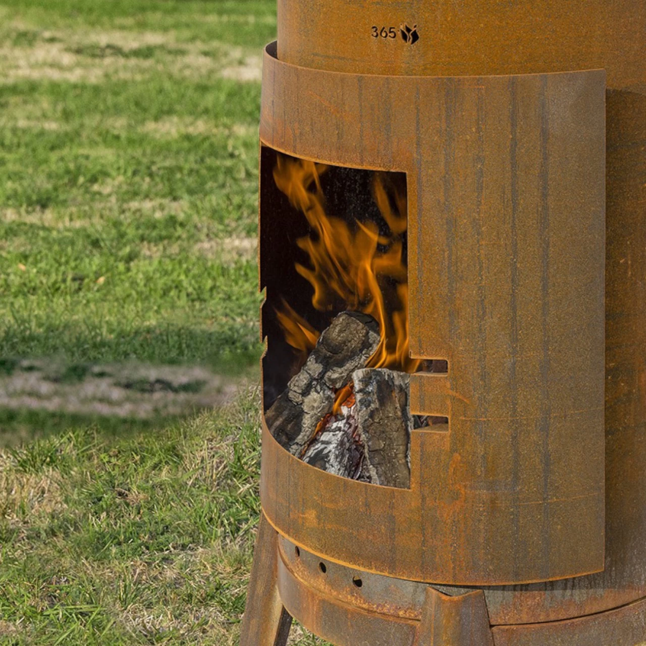 Gartenkamin Feuerschale RAGNAR Cortenstahl Optionales Grillrost – Bild 2