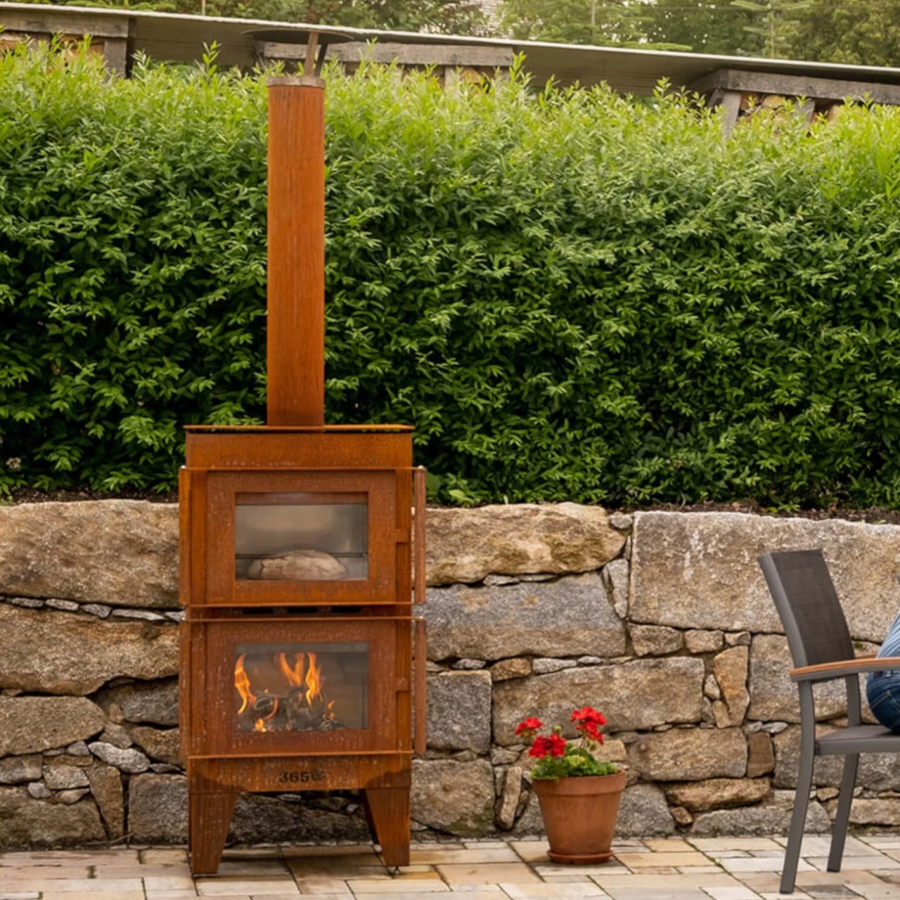 Gartenkamin ARVED Pizzaofen Backofen Cortenstahl – Bild 6