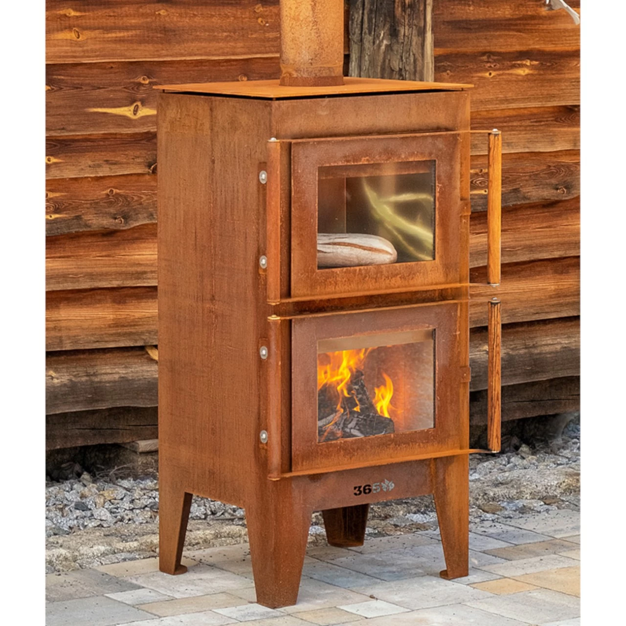 Gartenkamin ARVED Pizzaofen Backofen Cortenstahl – Bild 4