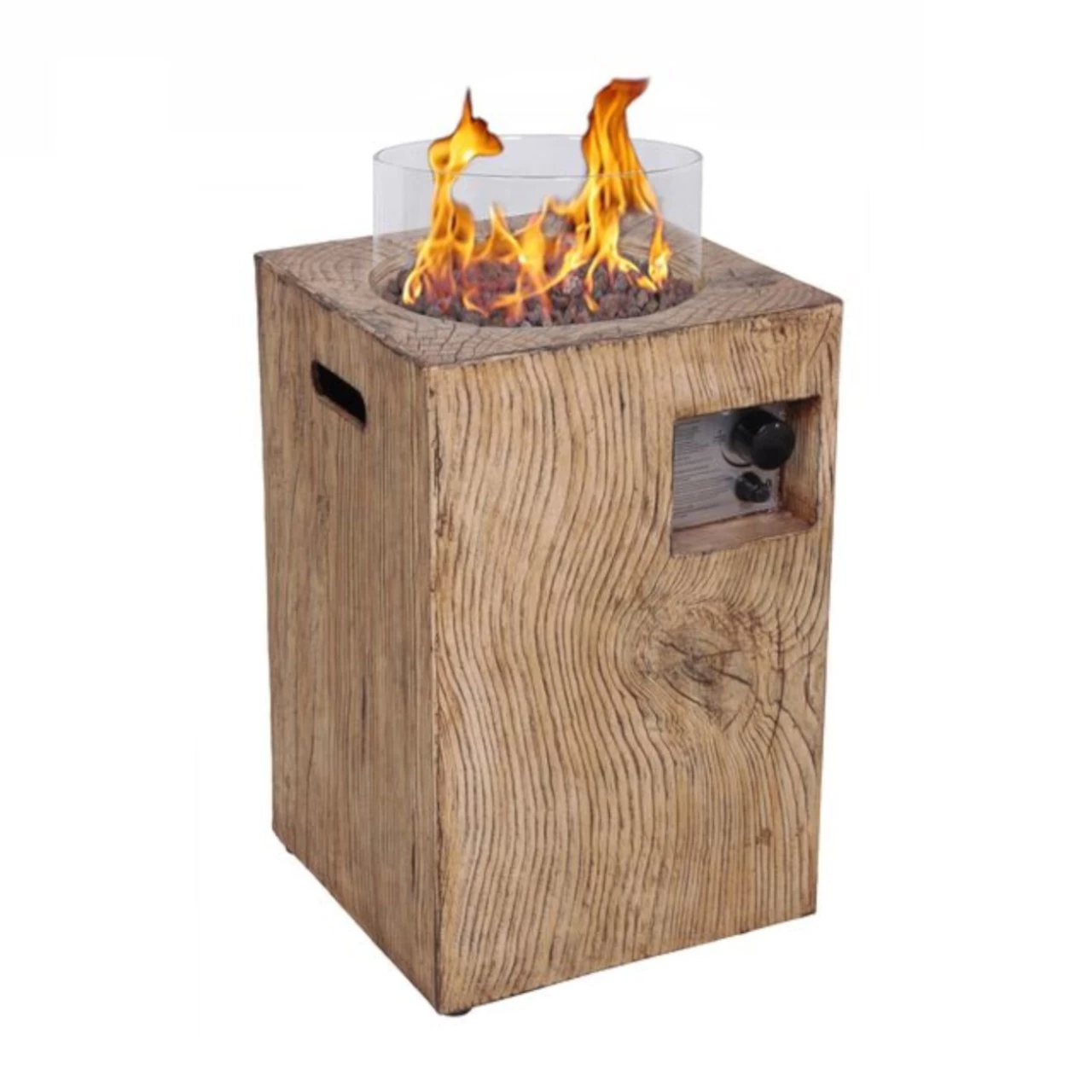 Column 40 Gaskamin Außenkamin Holzoptik