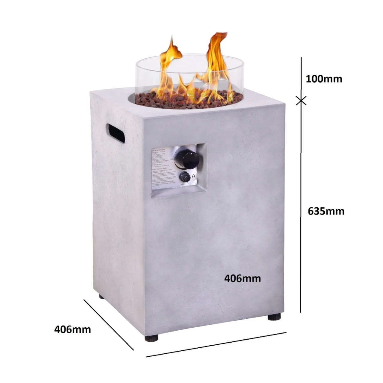 Column 40 Gaskamin Außenkamin Holzoptik – Bild 4