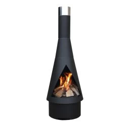 Outdoor/Garten Kamin Feuersäule Denver Schwarz