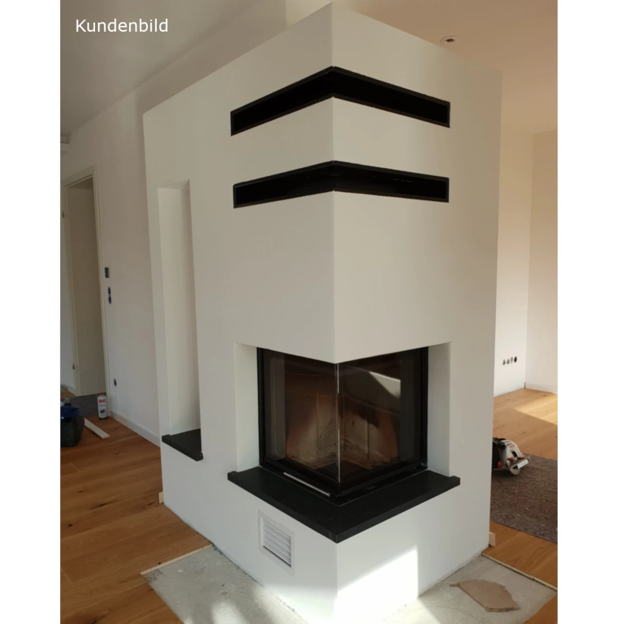Smart 2PTH Eckkamin Rechts 7kW Rahmenloser Hebetür – Bild 8