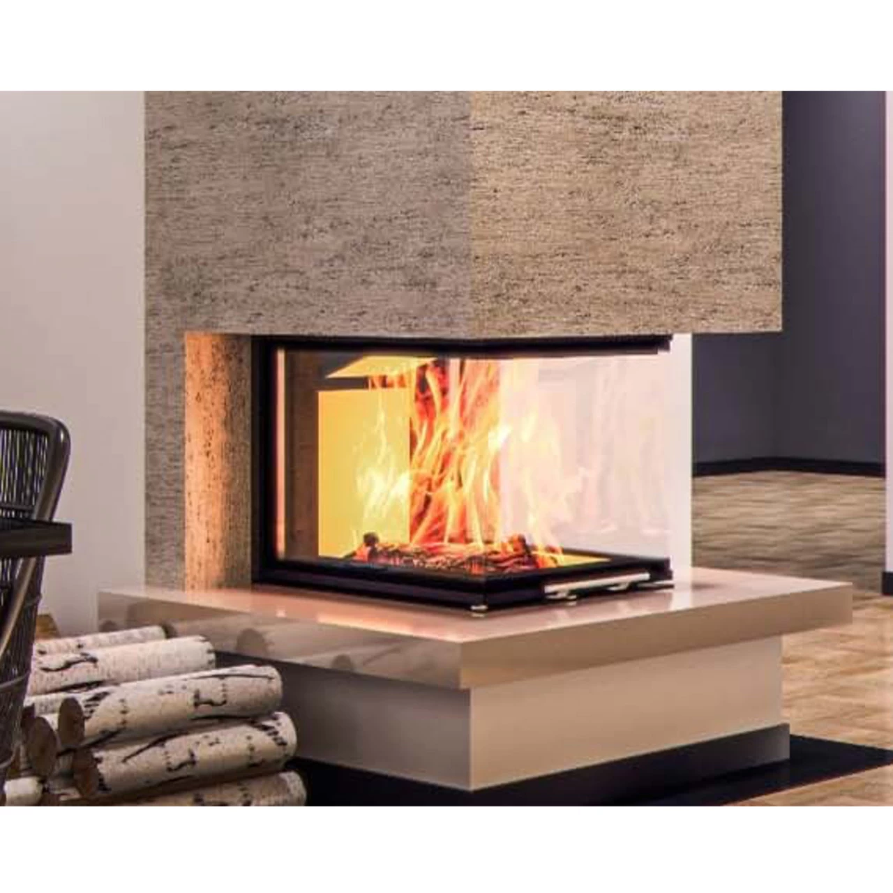 Smart 3PLH Kamineinsatz 7kW Dreiseitig Schwarz – Bild 9