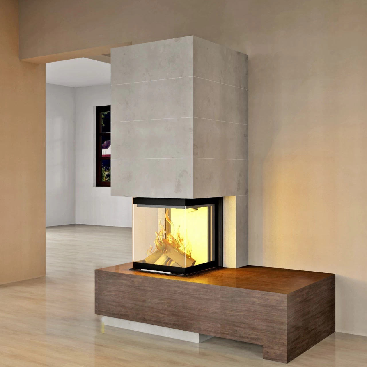 Smart 3PLH Kamineinsatz 7kW Dreiseitig Schwarz – Bild 11