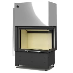 Volcano 2PH Warmluft-Eckkamineinsatz 11kW Mit Rechtsverglaste Hebetür