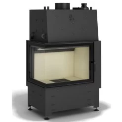 Volcano WLT12 Wasser-Eckkamin 12kW Links Verglaste Rahmenlose Tür