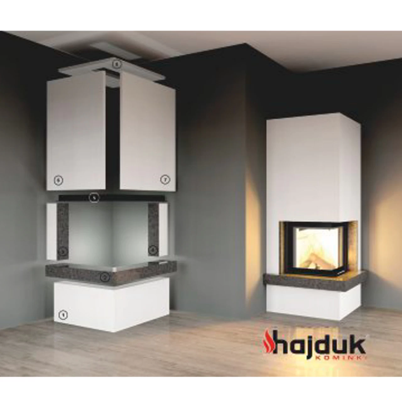 Kaminbausatz Imperial Extra Wasserkamin WPTh 12 KW Rechtsverglast – Bild 4