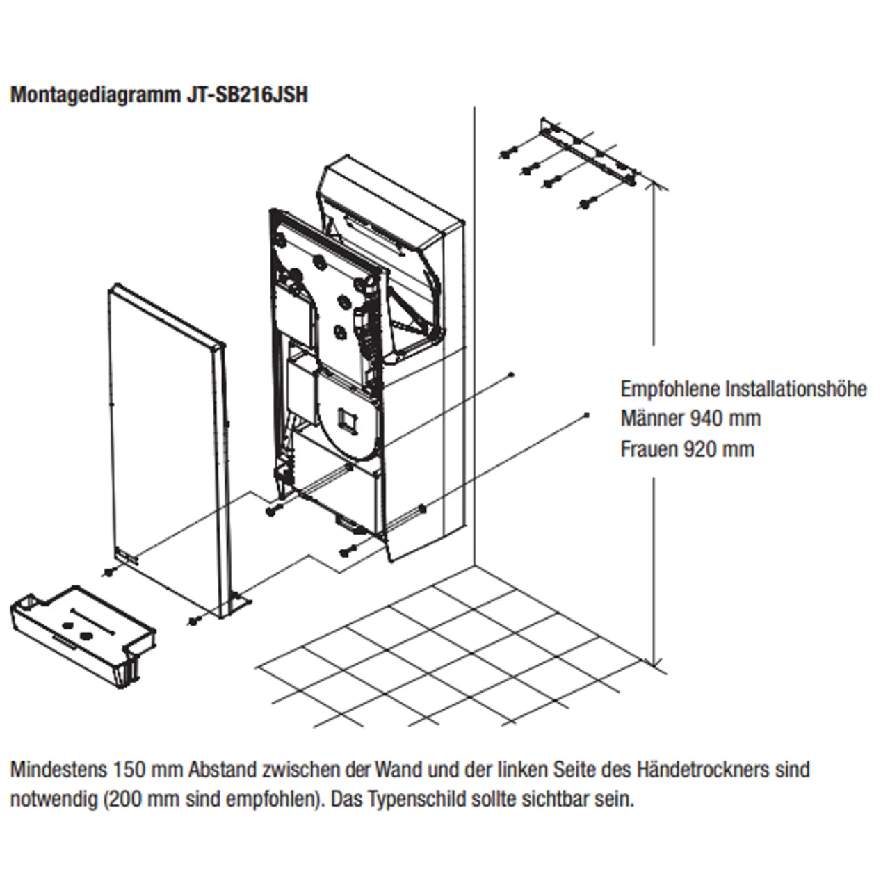 Mitsubishi Electric Jet Towel Slim Händetrockner Dunkelgrau – Bild 10