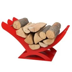 Designer Holzablage / Holzkorb Rot