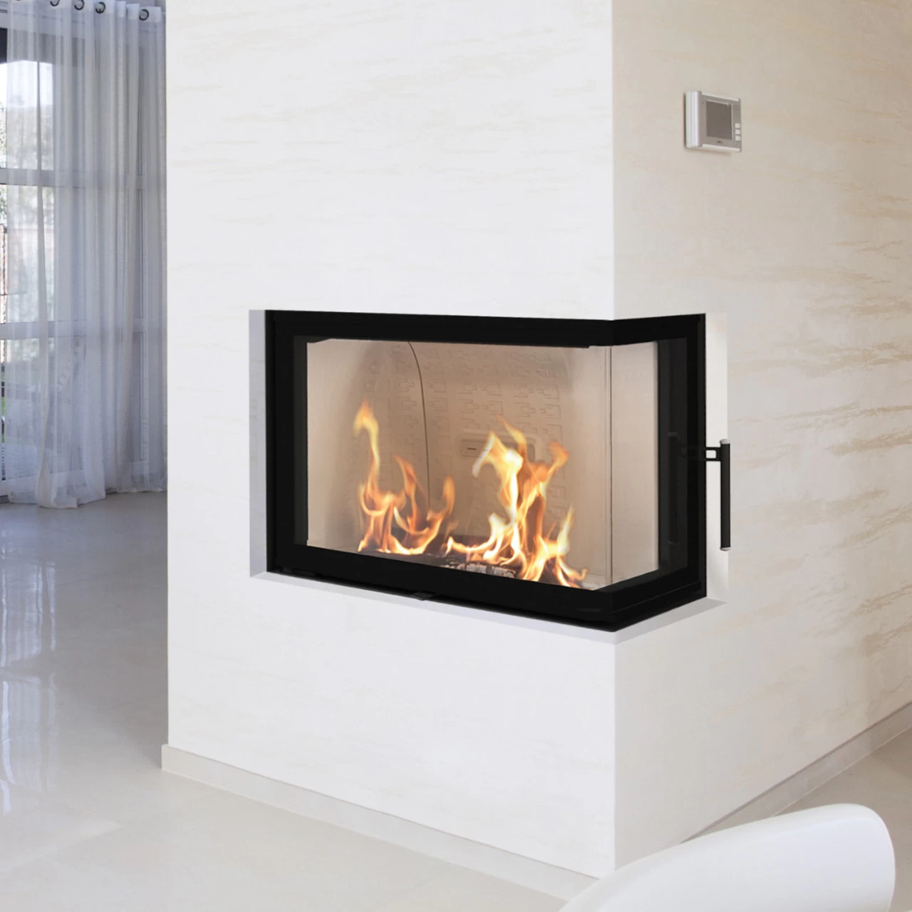 Feel 8CP Eck-Kamineinsatz 8kW Für Niedrigenergiehäuser – Bild 2