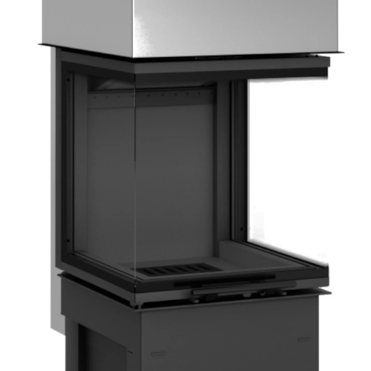 Smart 3PLH Kamineinsatz 7kW Dreiseitig Schwarz – Bild 2