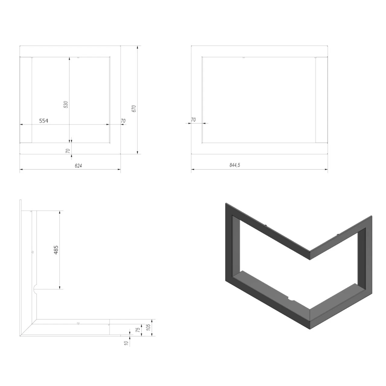 Eck-Kamineinsatz VNP Rechts 12kW Hebetür – Bild 6