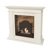 Kos Bioethanol Kamin Weiß Mit Steindekor Und Medaillon